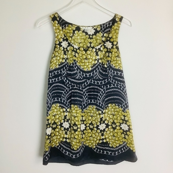 CAbi‎ Blouse Silk Pearls Chains Sleeveless Blouse Top S - Picture 2 of 10